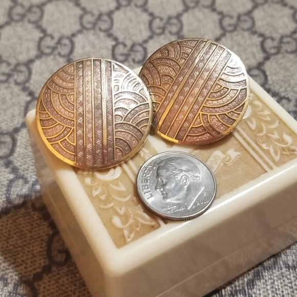 SG Sea Gems Designer signed Vintage Cloisonne Earrings - Picture 5 of 5